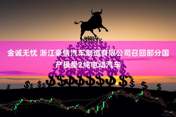金诚无忧 浙江豪情汽车制造有限公司召回部分国产极星2纯电动汽车