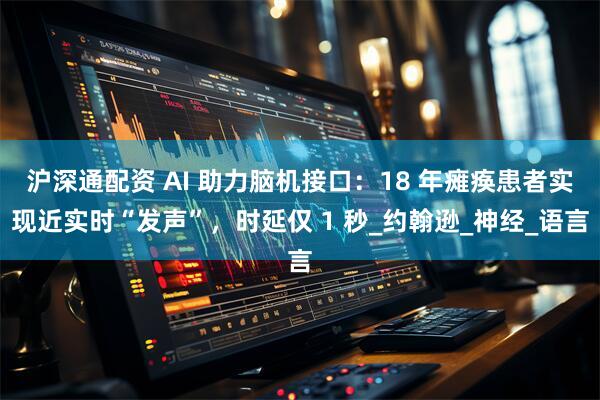 沪深通配资 AI 助力脑机接口：18 年瘫痪患者实现近实时“发声”，时延仅 1 秒_约翰逊_神经_语言